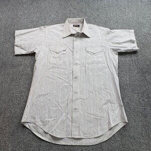 VTG Ruddock Bros Shirt Mens L Striped Western‎ Pearl Snap Made In USA Cowboy